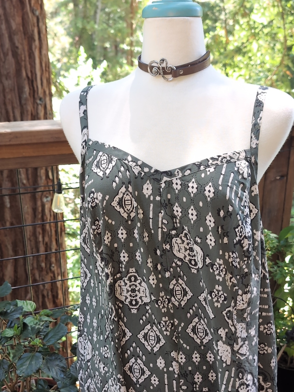 torrid Black and Cream Medallion Midi Trapeze Dress - Multi Print